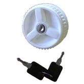 Locking cap for filler White c/w cylinder & keys