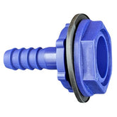 10mm Straight Connector (3/4" B.S.P) Blue c/w Nut & Washer