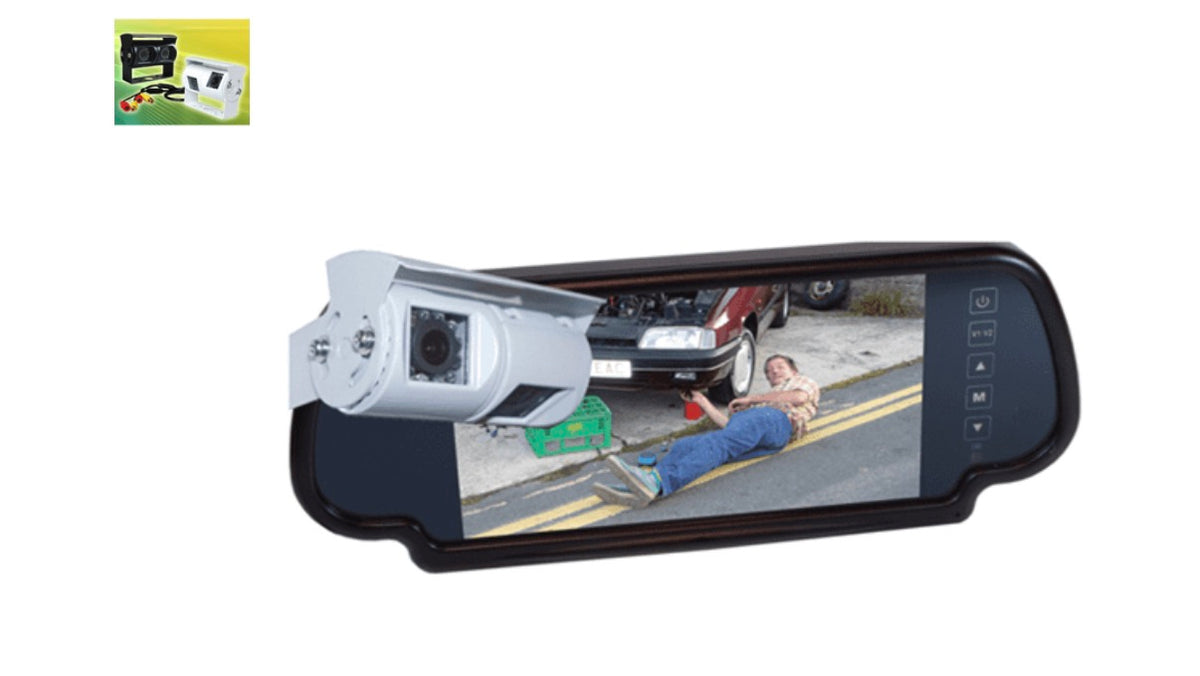 REAR VIEW SYSTEM WITH 7" MIRROR MONITOR & DOUBLE SONY CCD CAMERA
