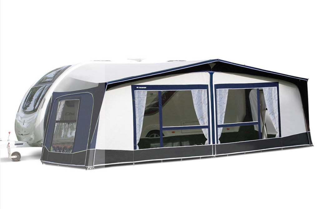 Bradcot Classic '60' Caravan Awning - Suitable for Seasonal Pitch or Touring! Navy with light grey 1005