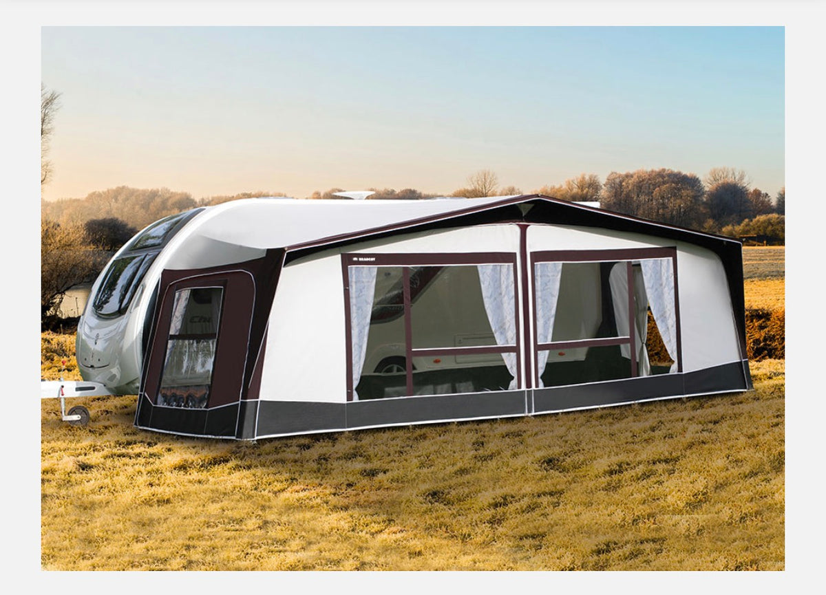 Bradcot Classic '60' Caravan Awning - Suitable for Seasonal Pitch black cherry with light grey 1005
