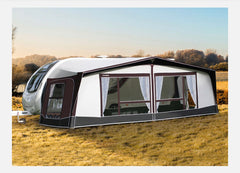Bradcot Classic '60' Caravan Awning - Suitable for Seasonal Pitch black cherry with light grey 1005