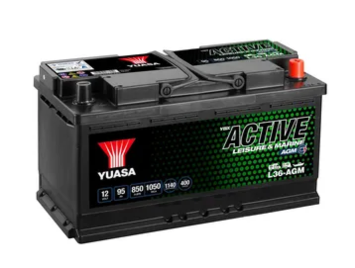 L36-AGM YUASA ACTIVE LEISURE MARINE BATTERY 12V 95AH