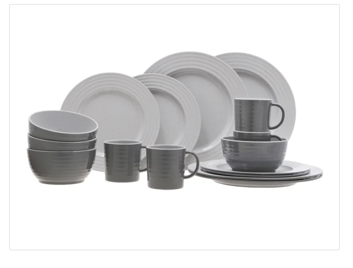 TRAVELLIFE ROTA TABLEWARE SET GREY 16 PIECES