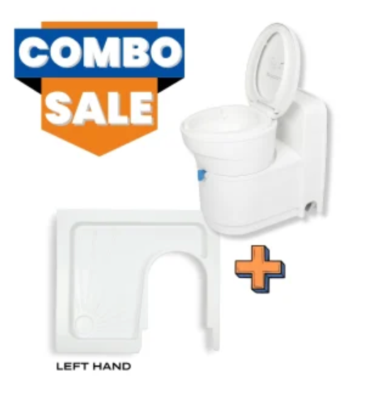 Swivel Toilet and Shower Tray Left