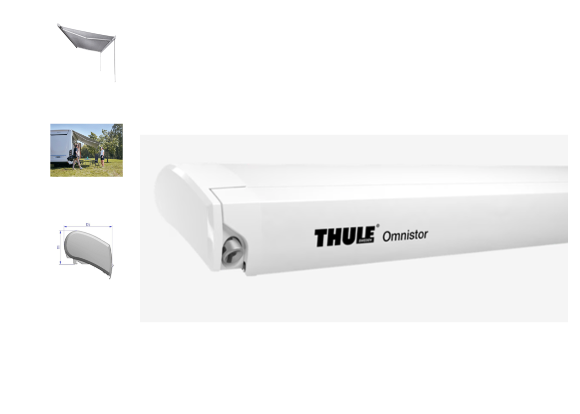 THULE OMNISTOR 9200 AWNING - WHITE 5.50 x 3.00m grey fabric