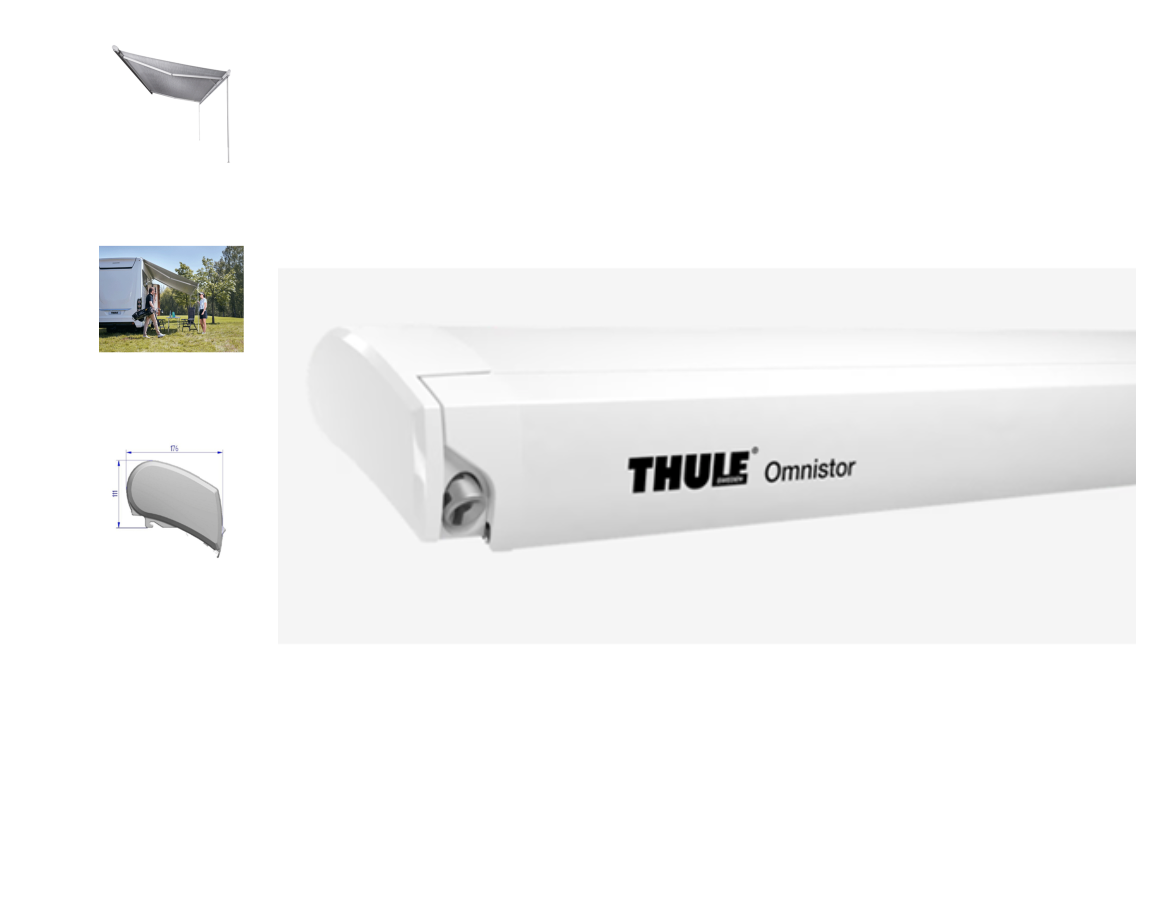 THULE OMNISTOR 9200 AWNING - WHITE 4.50 x 3.00m grey fabric