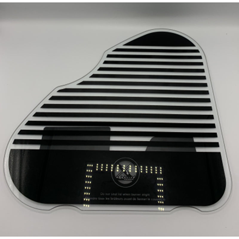 Thetford Right Hand Striped Black Triangle Hob Glass Lid